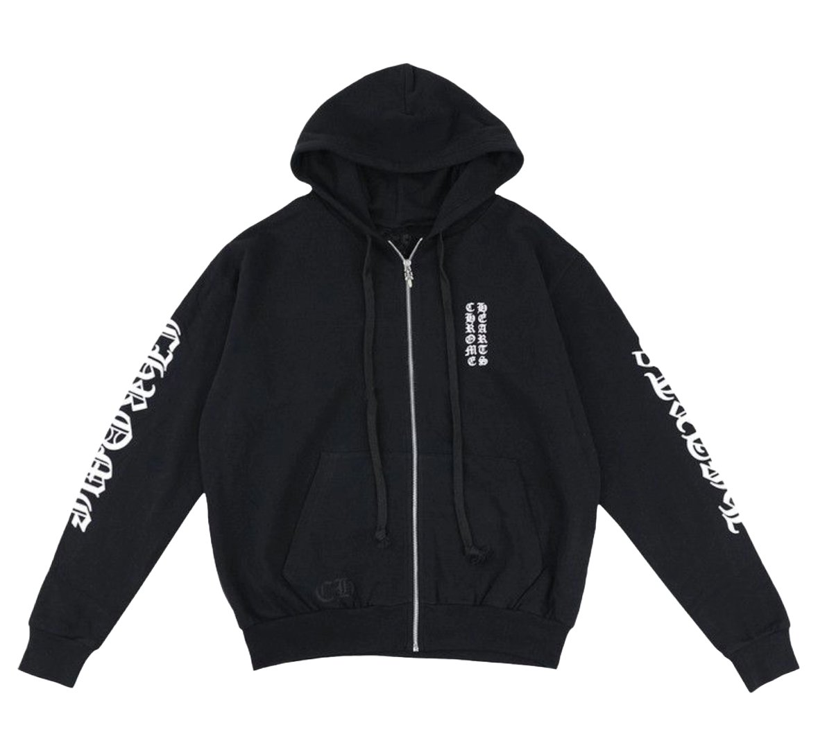 CHROME HEARTS VERTICAL LOGO ZIP UP HOODIE