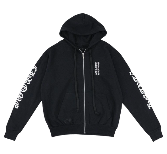 CHROME HEARTS VERTICAL LOGO ZIP UP HOODIE