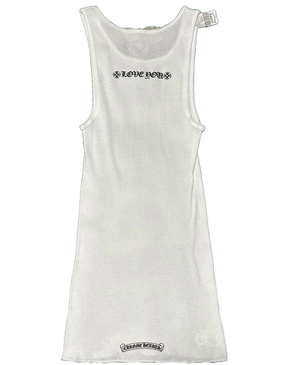 CHROME HEARTS LOVE YOU TANK TOP DRESS WHITE