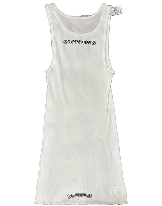 CHROME HEARTS LOVE YOU TANK TOP DRESS WHITE