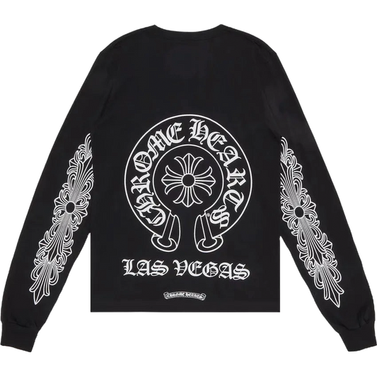 CHROME HEARTS LAS VEGAS FLORAL HORSESHOE LONGSLEEVE T-SHIRT