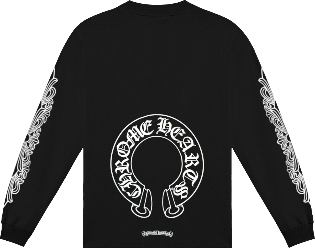 CHROME HEARTS FLORAL HORSESHOE LONGSLEEVE T-SHIRT