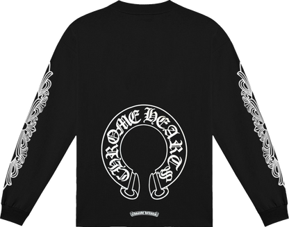 CHROME HEARTS FLORAL HORSESHOE LONGSLEEVE T-SHIRT