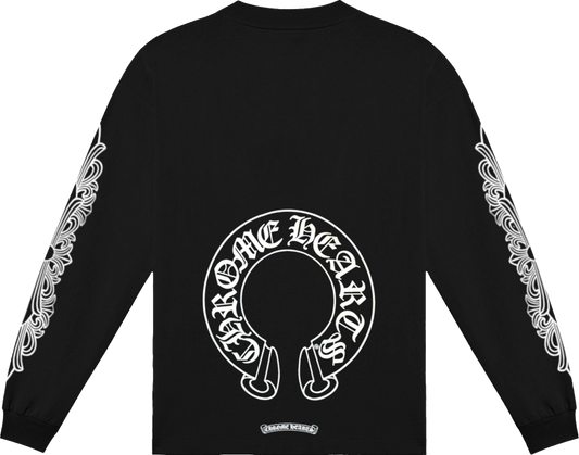 CHROME HEARTS FLORAL HORSESHOE LONGSLEEVE T-SHIRT