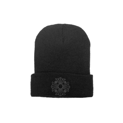 CHROME HEARTS PLUS LOGO BEANIE (BLACK/BLACK)