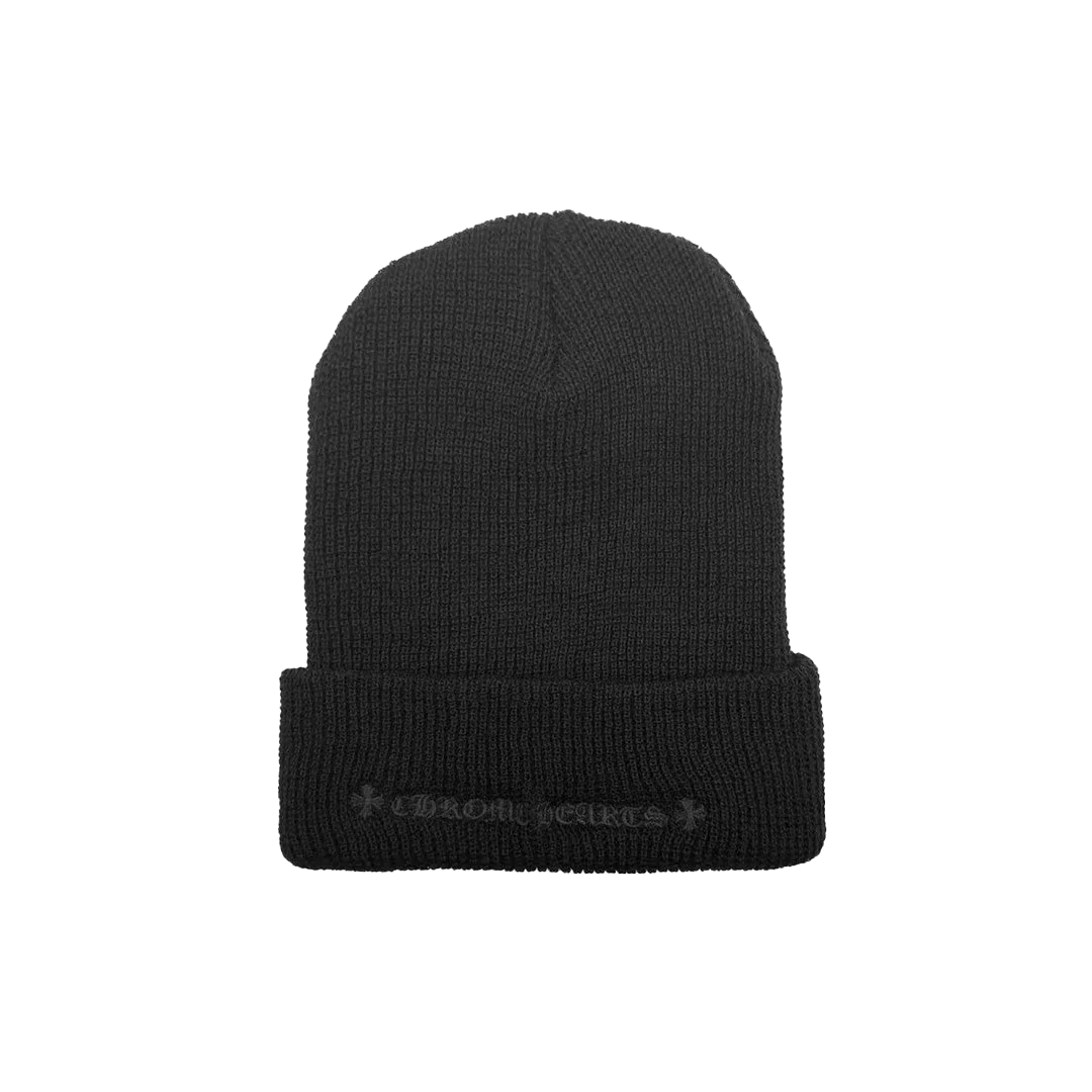 CHROME HEARTS PLUS LOGO BEANIE (BLACK/BLACK)