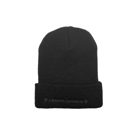 CHROME HEARTS PLUS LOGO BEANIE (BLACK/BLACK)