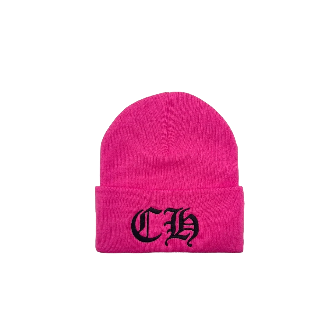 CHROME HEARTS CH LOGO BEANIE PINK