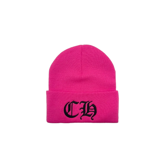 CHROME HEARTS CH LOGO BEANIE PINK