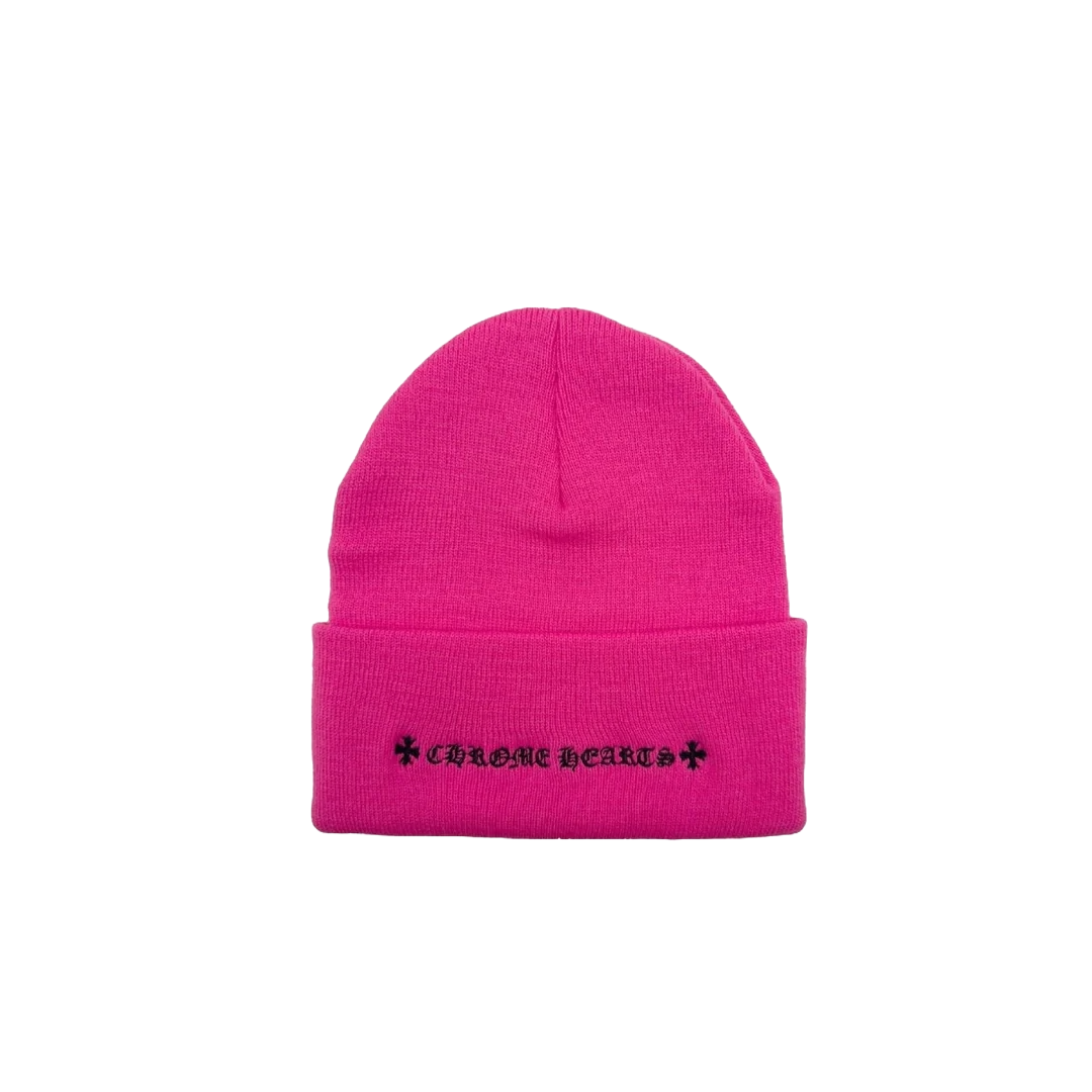 CHROME HEARTS CH LOGO BEANIE PINK