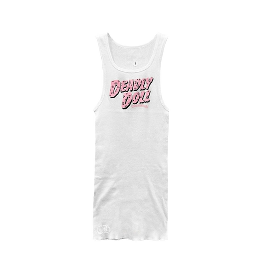 CHROME HEARTS DEADLY DOLL TANK TOP DRESS WHITE