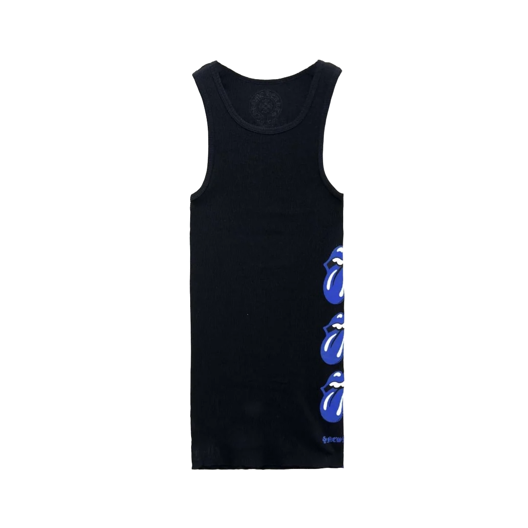 CHROME HEARTS ROLLING STONES TANK DRESS (BLACK/BLUE)