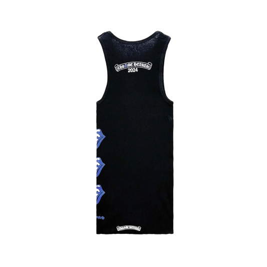 CHROME HEARTS ROLLING STONES TANK DRESS (BLACK/BLUE)