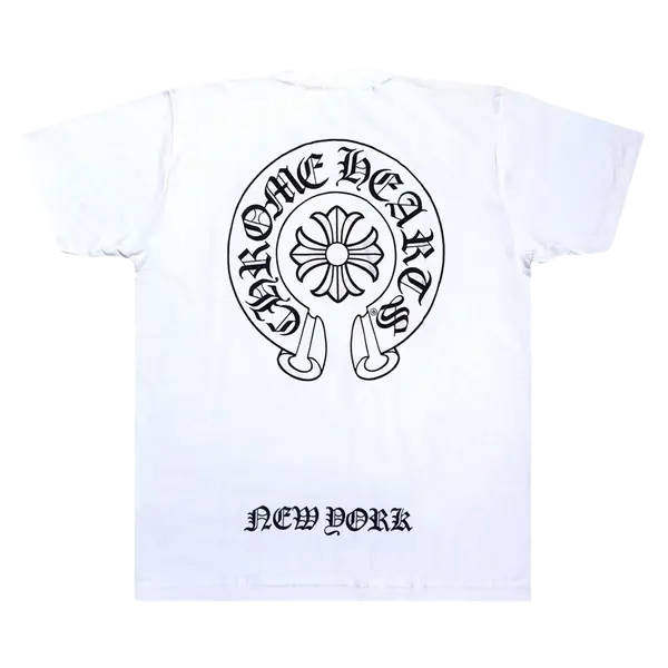 CHROME HEARTS NEW YORK EXCLUSIVE HORSESHOE LOGO T-SHIRT (WHITE)