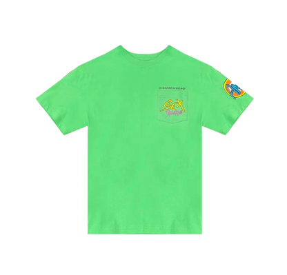 CHROME HEARTS MATTY BOY 'SEX RECORDS' T-SHIRT (LIME GREEN)