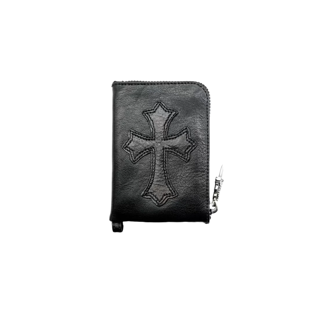 CHROME HEARTS COIN ZIP CROSS PATCH WALLET