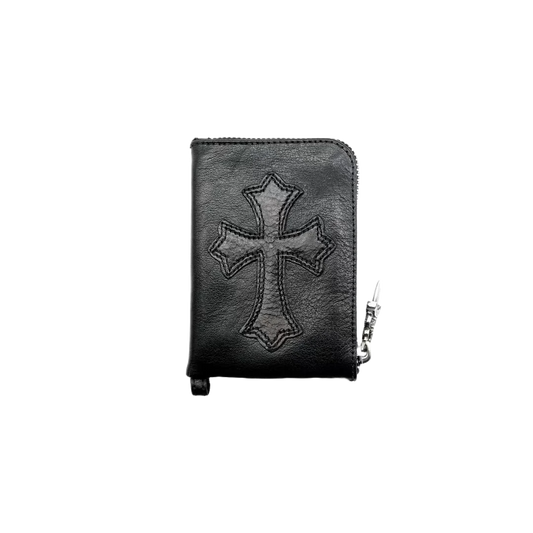 CHROME HEARTS COIN ZIP CROSS PATCH WALLET