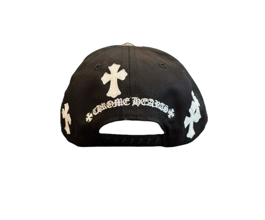 CHROME HEARTS BLACK GREY CH CROSS PATCH TRUCKER (WHITE PATCH)
