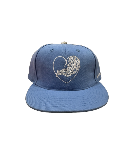 CHROME HEARTS VINE HEART FITTED CAP (BLUE/WHITE)