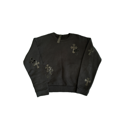 (U) CHROME HEARTS TRI-CROSS PATCH CREWNECK