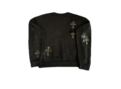(U) CHROME HEARTS TRI-CROSS PATCH CREWNECK