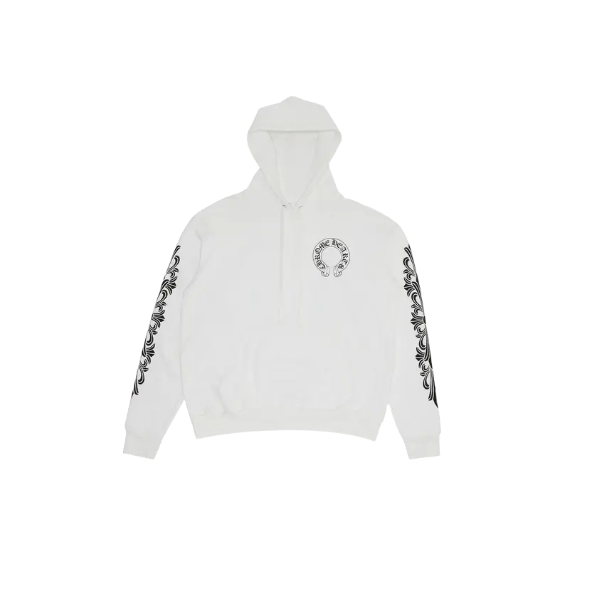 CHROME HEARTS FLORAL HORSESHOE HOODIE (WHITE)