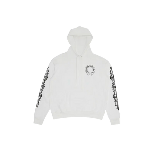 CHROME HEARTS FLORAL HORSESHOE HOODIE (WHITE)