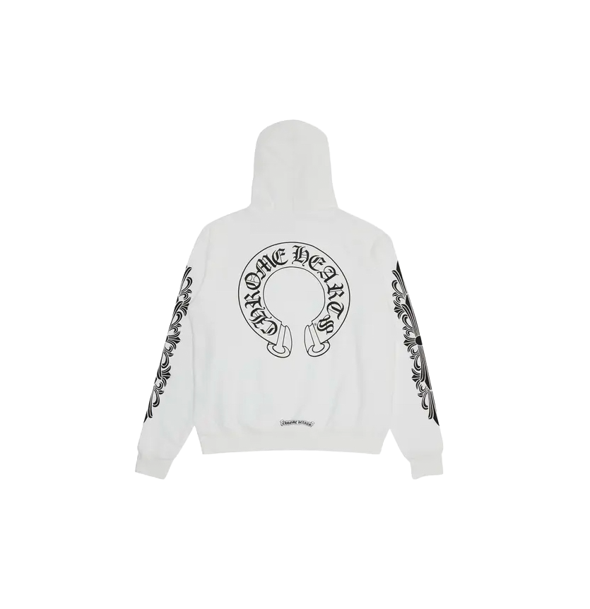 CHROME HEARTS FLORAL HORSESHOE HOODIE (WHITE)