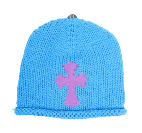 CHROME HEARTS PURPLE CROSS PATCH BEANIE