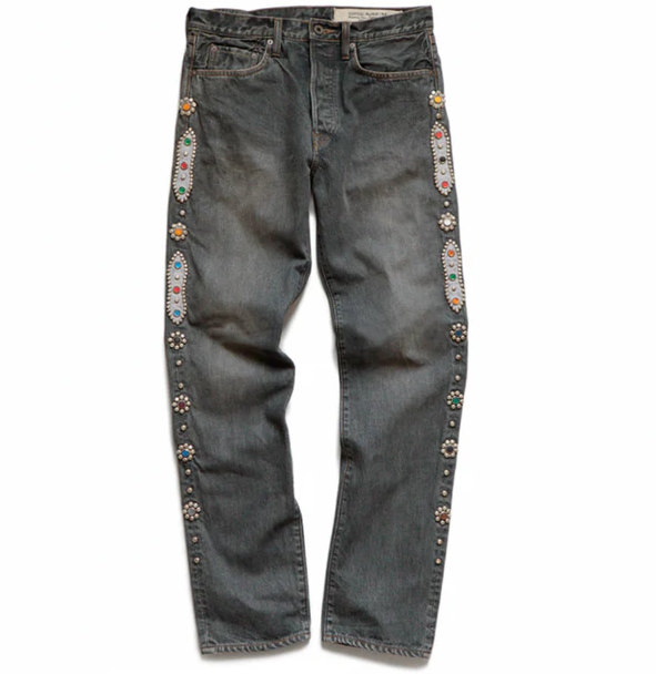 KAPITAL MONKEY CISCO RHINESTONE DENIM JEANS