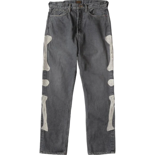 KAPITAL TUXEDO BONE DENIM JEANS